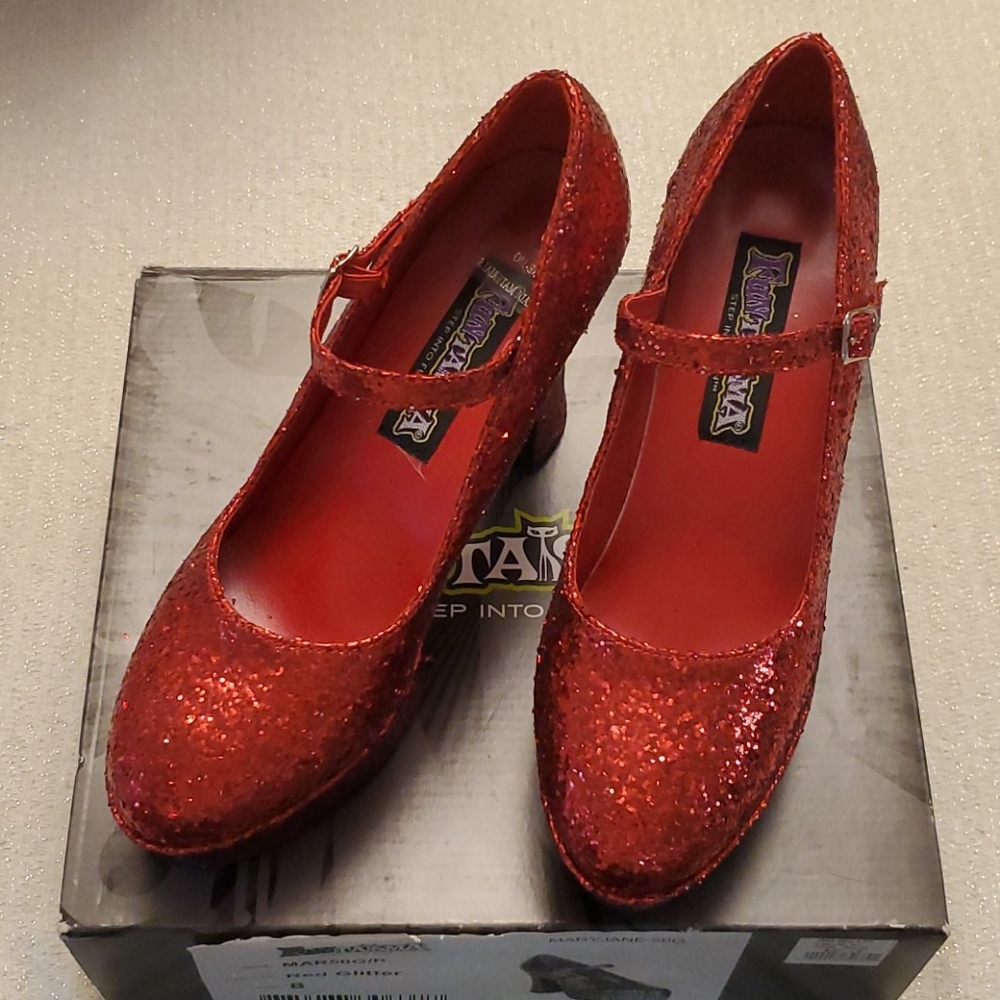 Funtasma Red Glitter Mary Janes